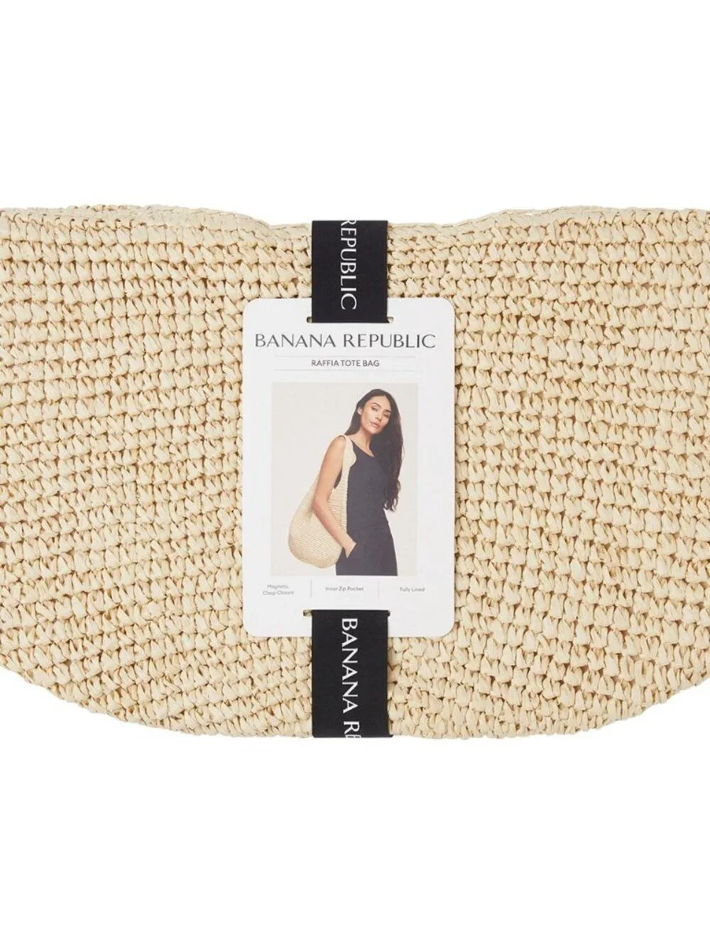 Banana Republic Marled Raffia Tote Bag Tan (Natural) Colorways, NEW